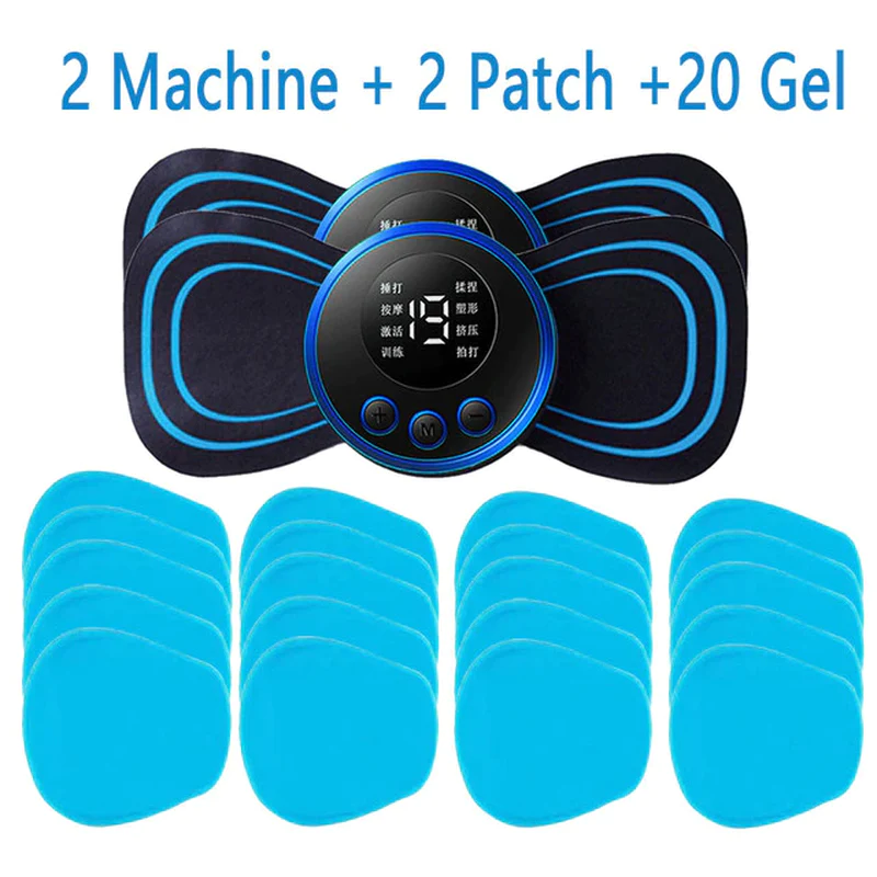 LCD Display EMS Neck Stretcher Electric Massager 8 Mode Cervical Massage Patch Pulse Muscle Stimulator Portable Relief Pain